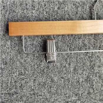 Wooden Pants hanger with metal clips FD202