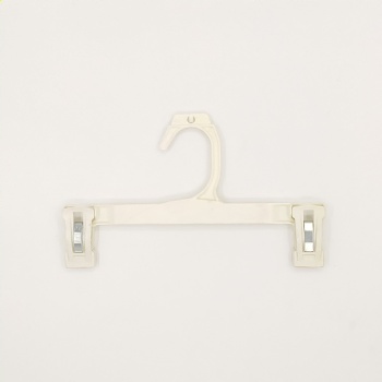 White Plastic Bottom Hanger with Pinch Grips