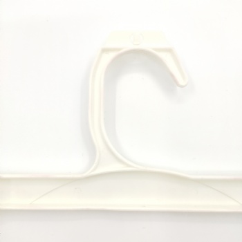 White Plastic Bottom Hanger with Pinch Grips