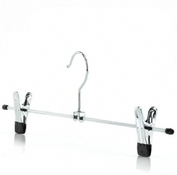 Adjustable Chrome Skirt & Trouser Clip Metal Hangers