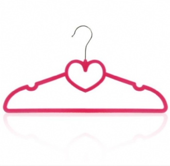 Flocked Velvet Heart Clothes Hangers