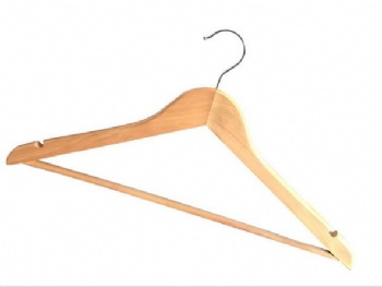 Hot Sale Wooden Top Hanger With Round Bar For Hotel Or Home FD116