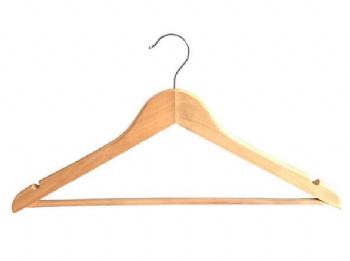 Hot Sale Wooden Top Hanger With Round Bar For Hotel Or Home FD116