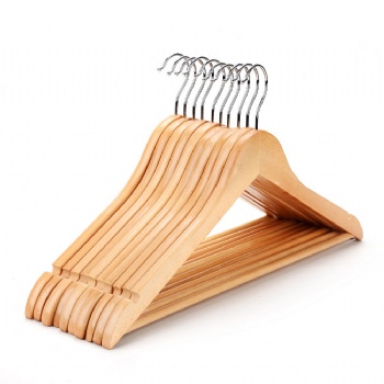 Hot Sale Wooden Top Hanger With Round Bar For Hotel Or Home FD116