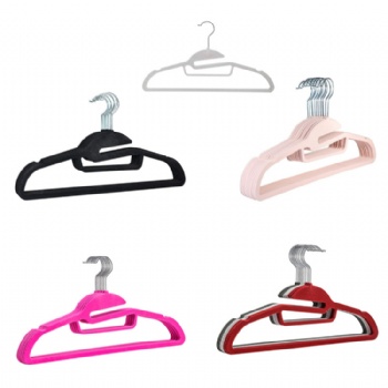 flocking plastic hanger luxury space saving velvet coat hanger