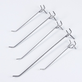 Wholesale Iron Chrome Grid Panel Supermarket Display Hooks Finished Gridwall Wire Mesh U Shape Hooks