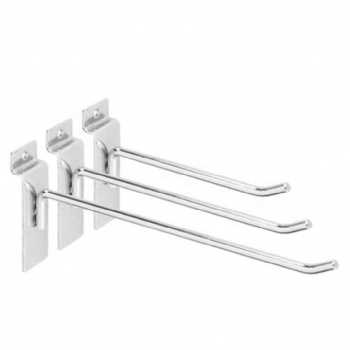  white chrome Black Slatwall Hooks