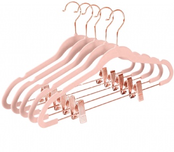 Premium Velvet Hanger Clip Flocking Non Slip Multipurpose Super Quality Rose Gold Pleated Broad Hanger