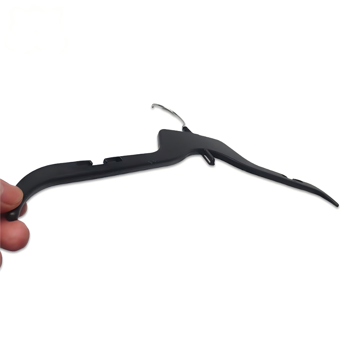 Vics 484 Black Plastic Hangers with Rotating Metal Hook and Notches