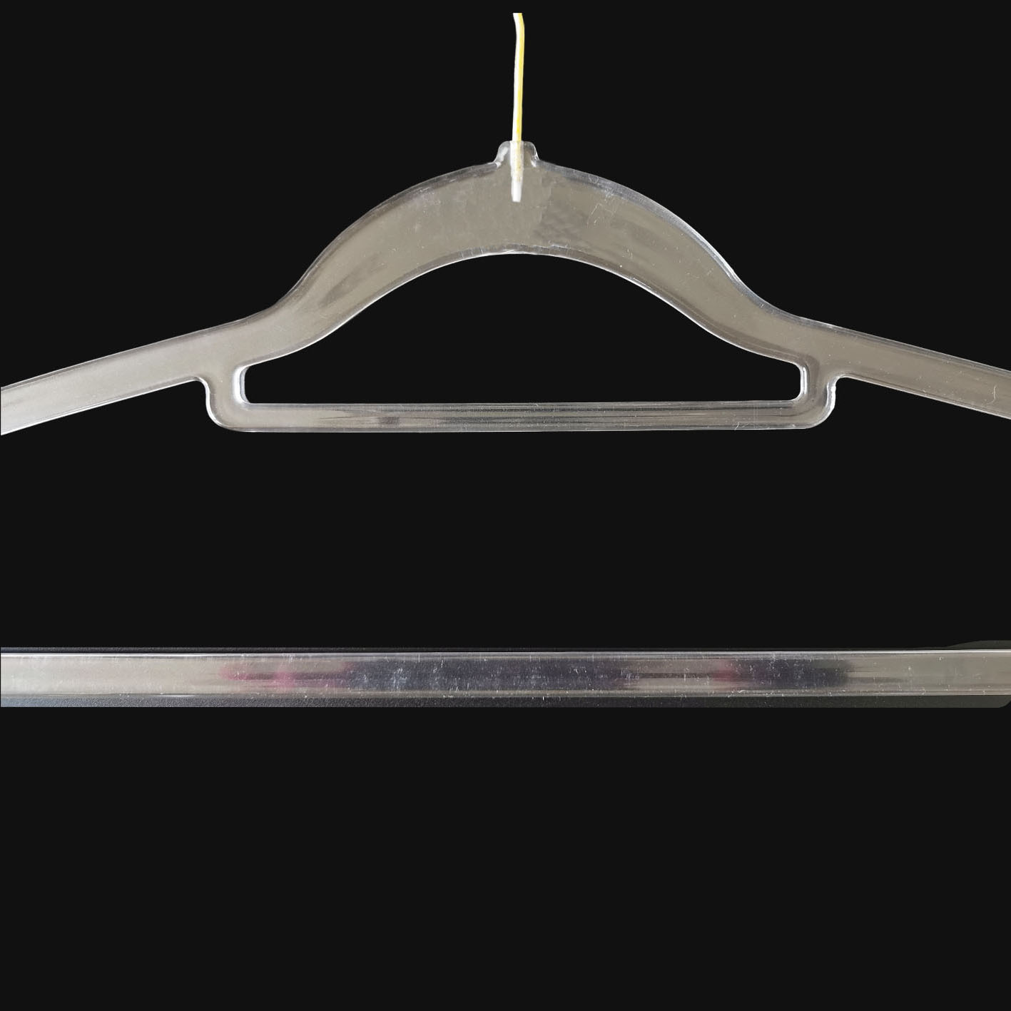 Ultra-Thin Plastic Non-Slip Clear Pants Shirts Coat Hanger with Gold Hook