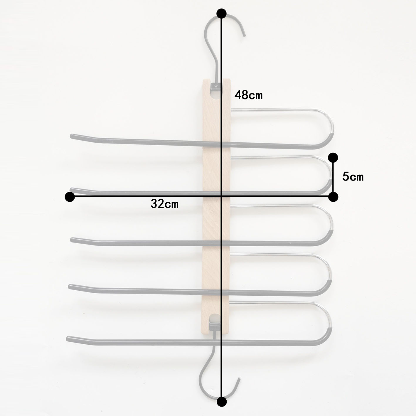 Multiple Layers Non-Slip Open Ended Space Saving Wardrobe Organiser Hanger