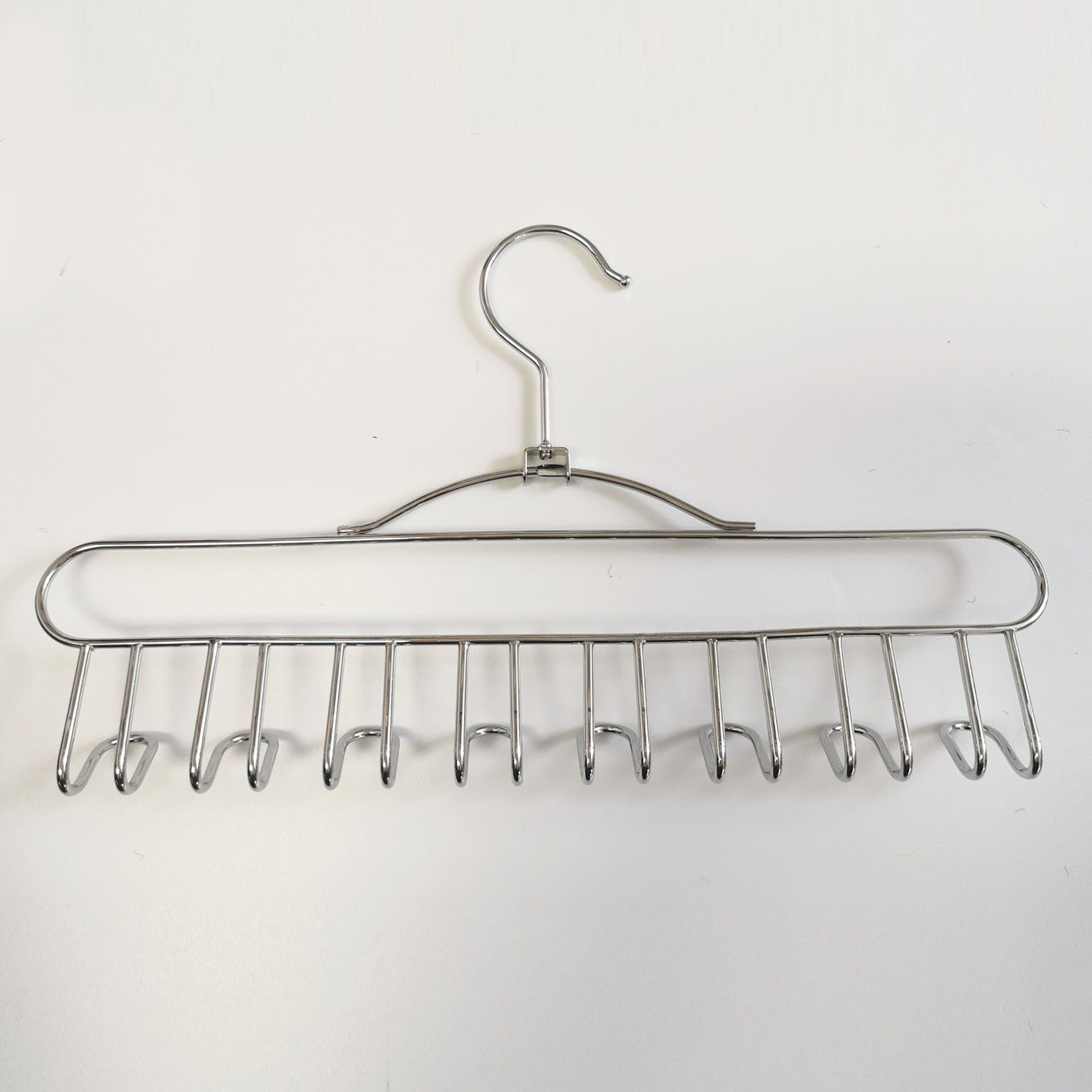 Non-Slip Space Saving Metal Bra Tie Hanger for Closet with 8 Hooks