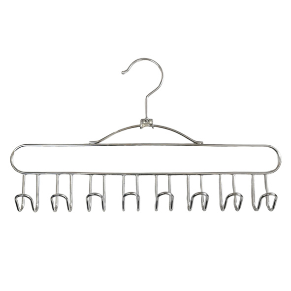 Non-Slip Space Saving Metal Bra Tie Hanger for Closet with 8 Hooks
