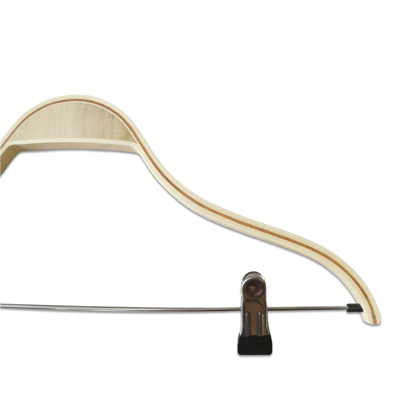 Heavy Duty Wooden Clothes Suit Pants Natural Wood Hangers with Adjustable Clips