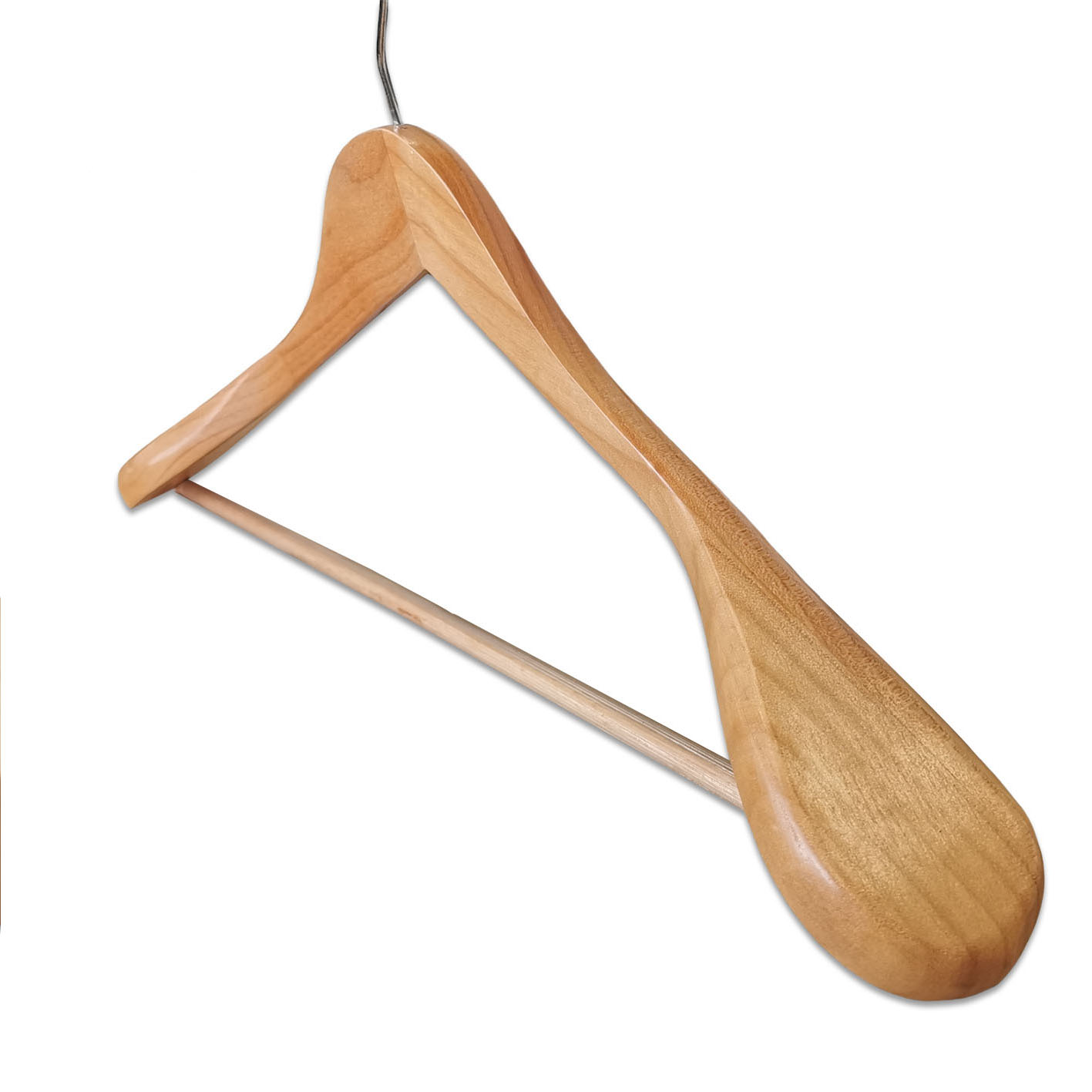 Wholesale Wide Shoulder Wooden Clothes Suit Hangers with Anti Slip Bar