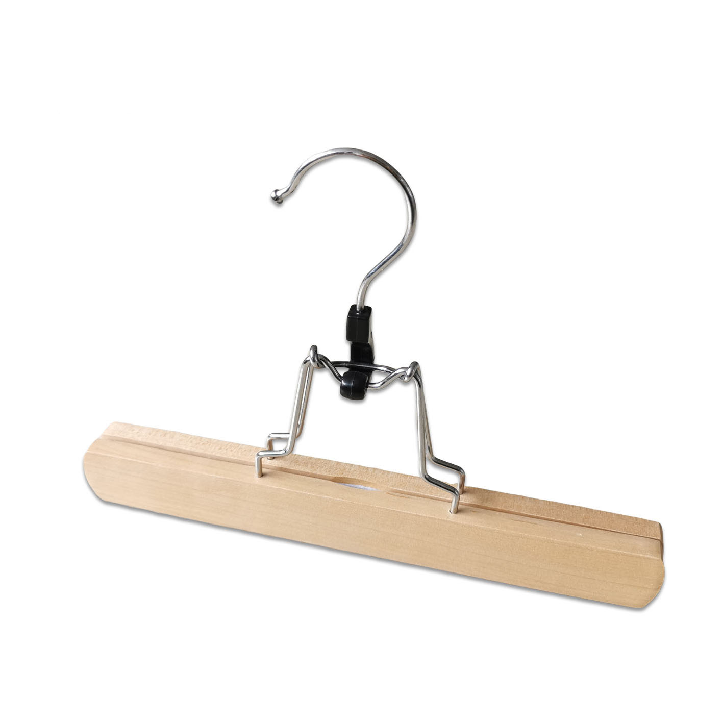 Natural Wood Trouser Clamp Pants Skirt Hair Extension Hanger with Non-Slip Padded