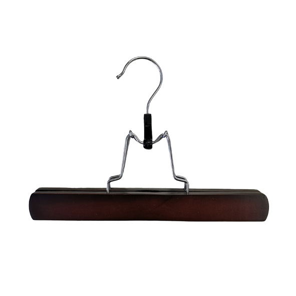 Natural Wood Trouser Clamp Pants Skirt Hair Extension Hanger with Non-Slip Padded