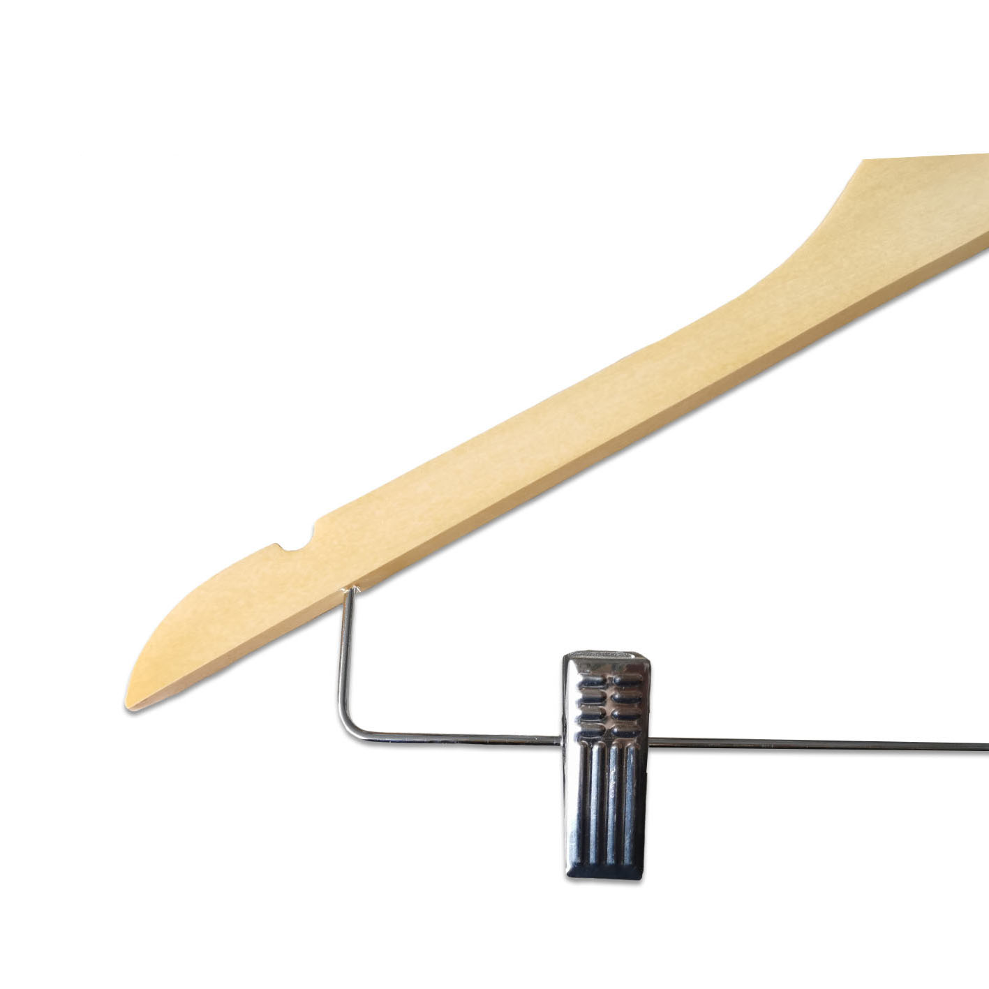 Natural Wooden Clothes Suit Coat Hangers with Adjustable Heavy-Duty Clips