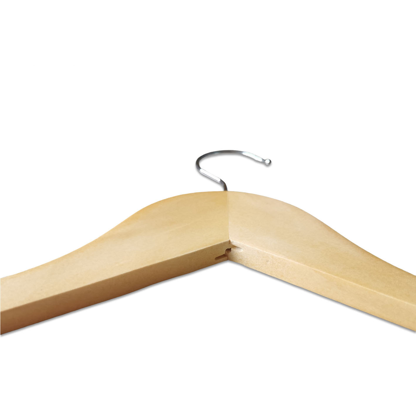 Natural Suit Clothes Slim Wood Hangers with Non-Slip Pant Bar