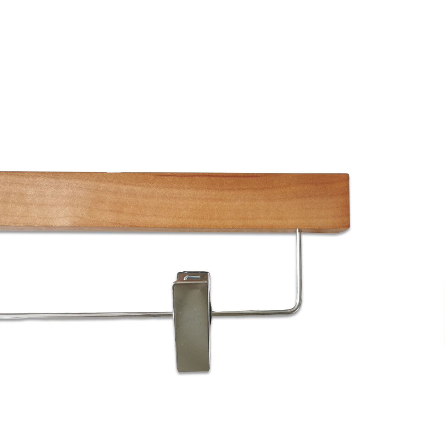 Solid Natural Wood Pants Shirt Trousers Bottom Hanger with Adjustable Clips