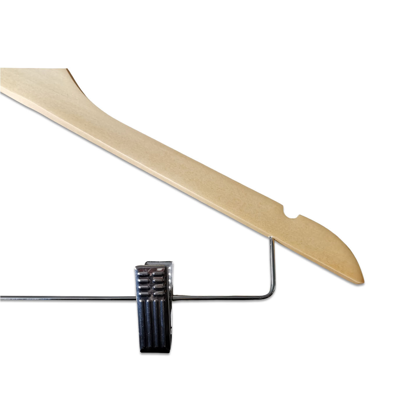 Natural Wooden Clothes Suit Coat Hangers with Adjustable Heavy-Duty Clips