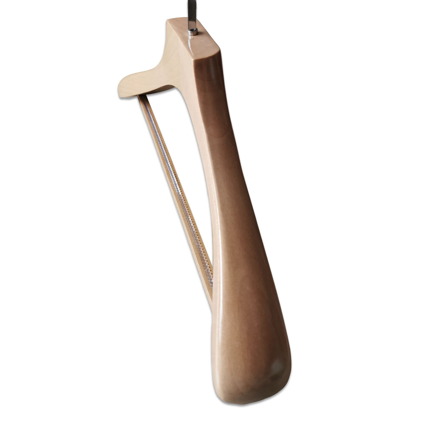 Natural Solid Wood Suit Coat Clothes Hanger with Non-Slip Pant Bar