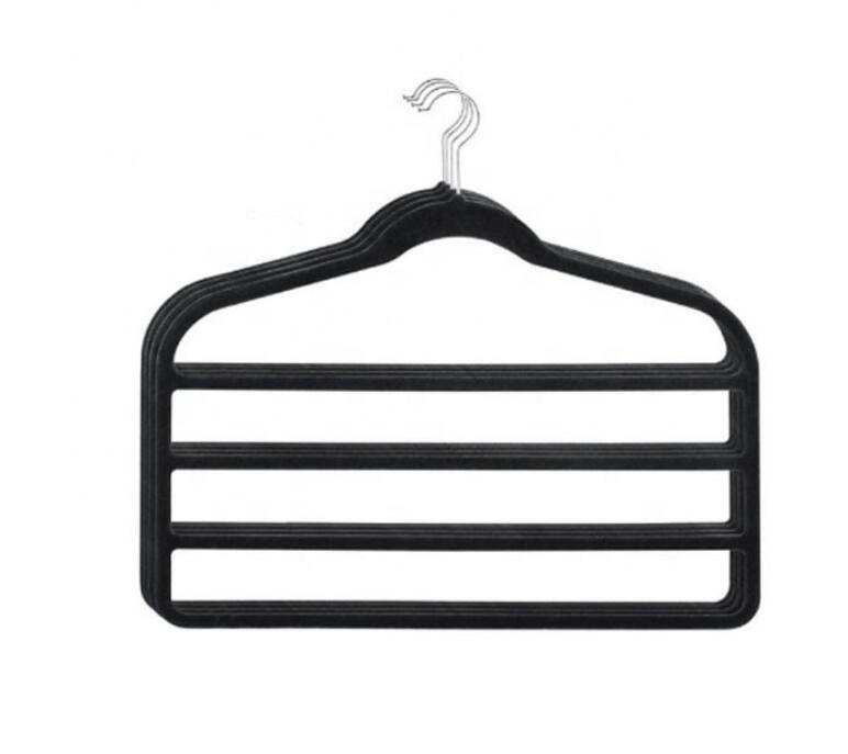 Wholesale Luxury ABS Muti-Layer Plastic Velvet Flocked Scarf Hanger