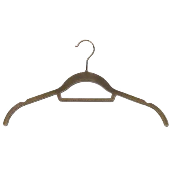 Hot Sale Velvet Flocked Hanger Silver Plated Swivel Hook Garment Coat T-Shirt Clothes Hangers