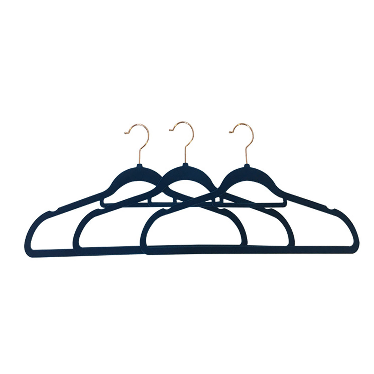 Manufacturer Wholesale 38cm Navy Blue Coat 50 Pack Velvet Hangers for Cloths