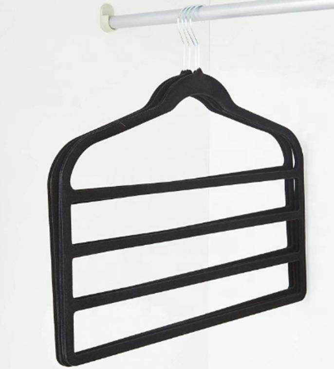 Wholesale Luxury ABS Muti-Layer Plastic Velvet Flocked Scarf Hanger