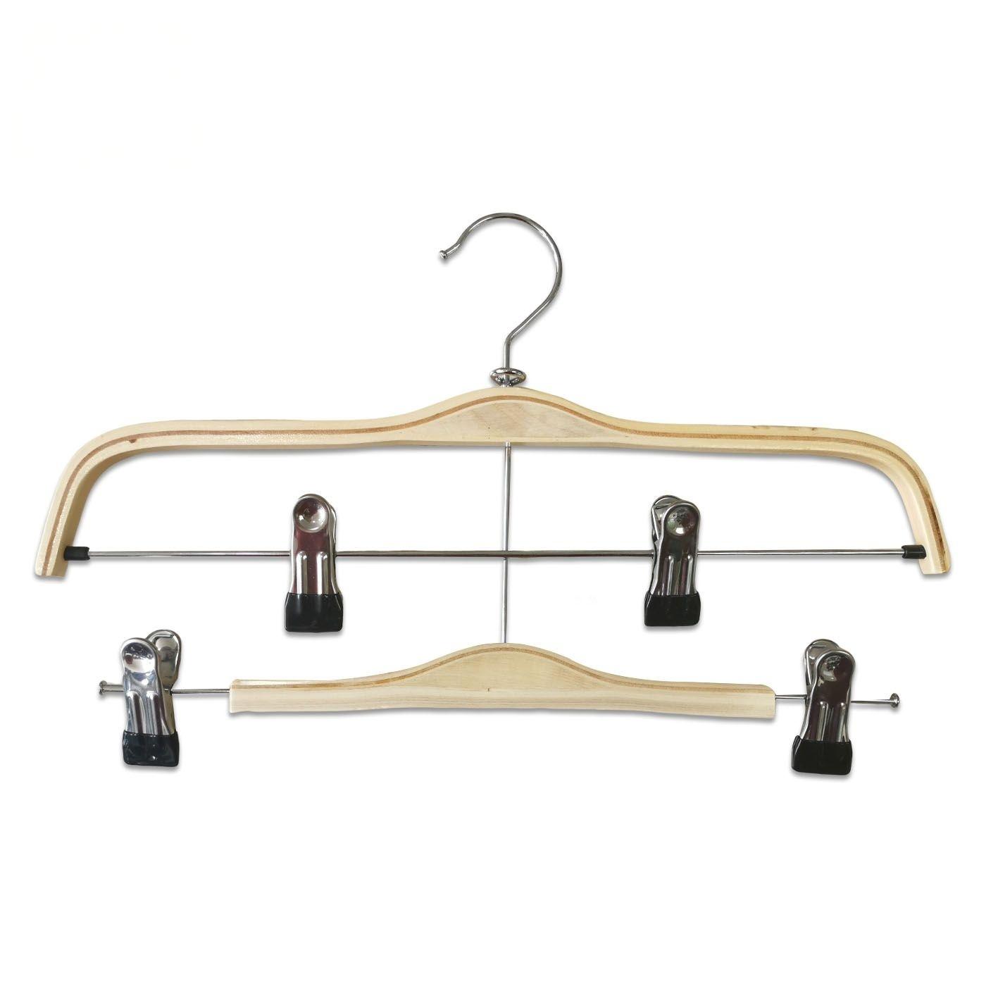 Solid Wood Light Weight Space Saving Jacket Suit Clothes Pants Bottom Hangers