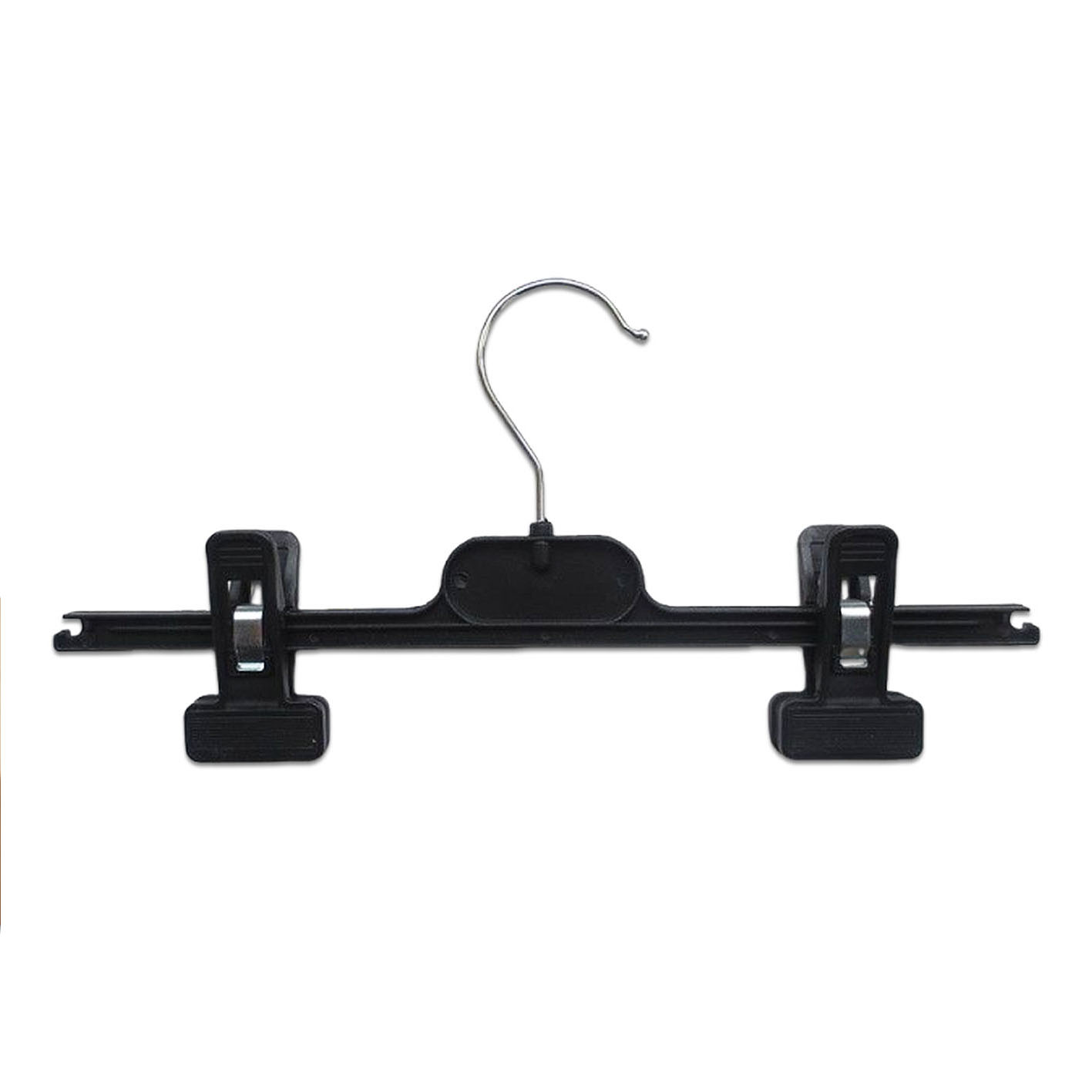 Black Plastic with Soft Pads and Clips Pants Trousers Bottom Clothing Hangers
