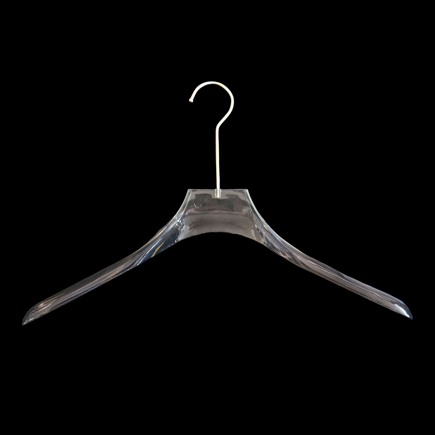 Wholesale Supplier Wide Shoulder Luxury Acrylic Transparent Plastic Coat Hanger