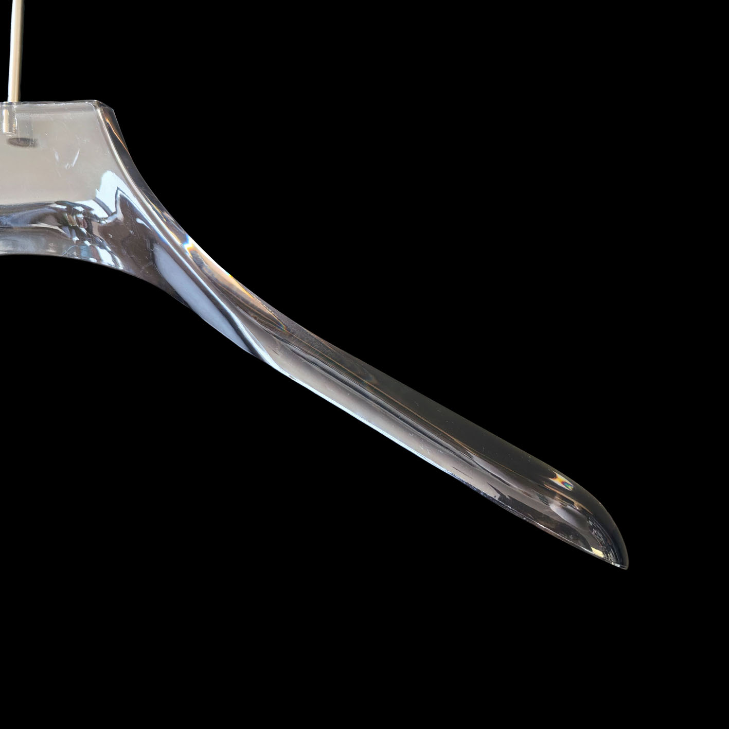 Wholesale Supplier Wide Shoulder Luxury Acrylic Transparent Plastic Coat Hanger