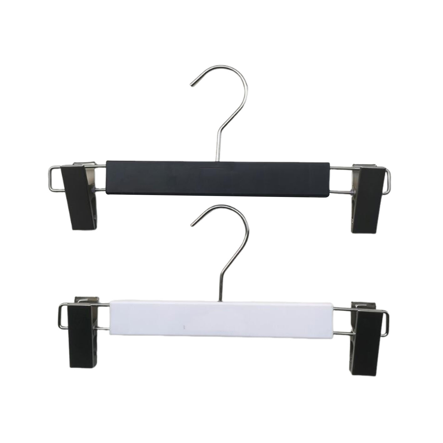 White Pants/Skirt Hangers with Adjustable Metal Clips