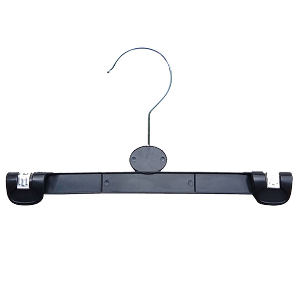 High Quality Semi-Transparent Plastic Bottom Hanger Trousers Pants Hangers with Clips