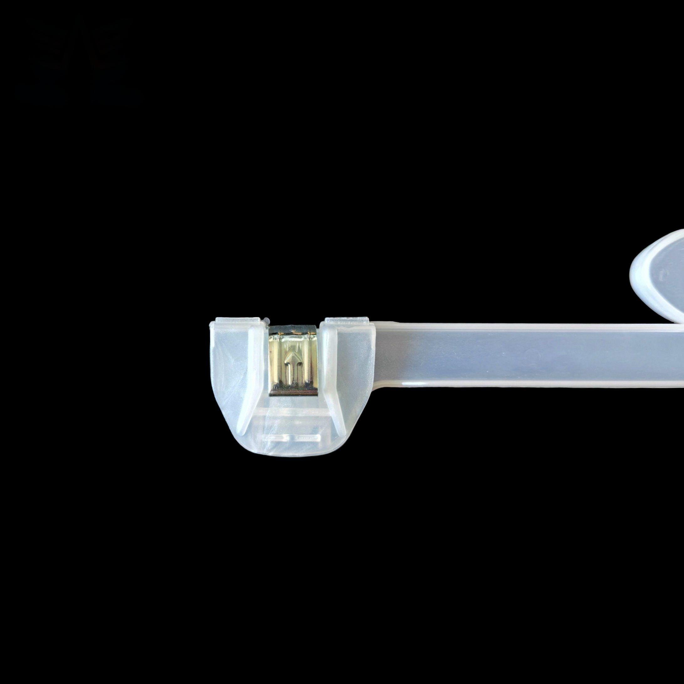 High Quality Semi-Transparent Plastic Bottom Hanger Trousers Pants Hangers with Clips