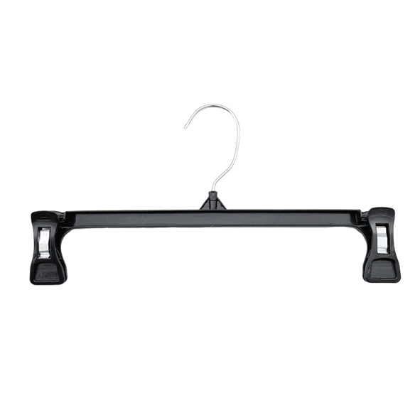 Black Plastic with Soft Pads and Clips Pants Trousers Bottom Clothing Hangers