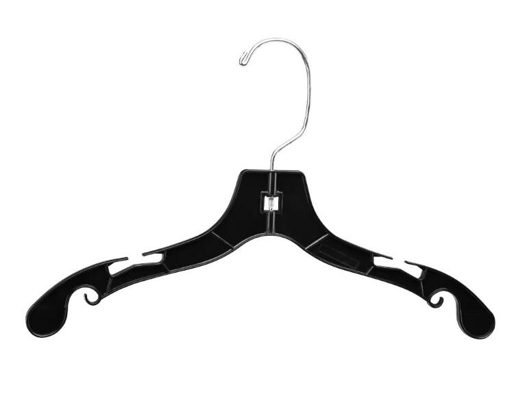 New Design 14 Inch Clear Plastic Custom Black Anti Slip Plastic Dress Suit Hangers