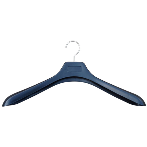 Custom Non-Slip Wide Shoulder Black Plastic Suit Hanger for Display