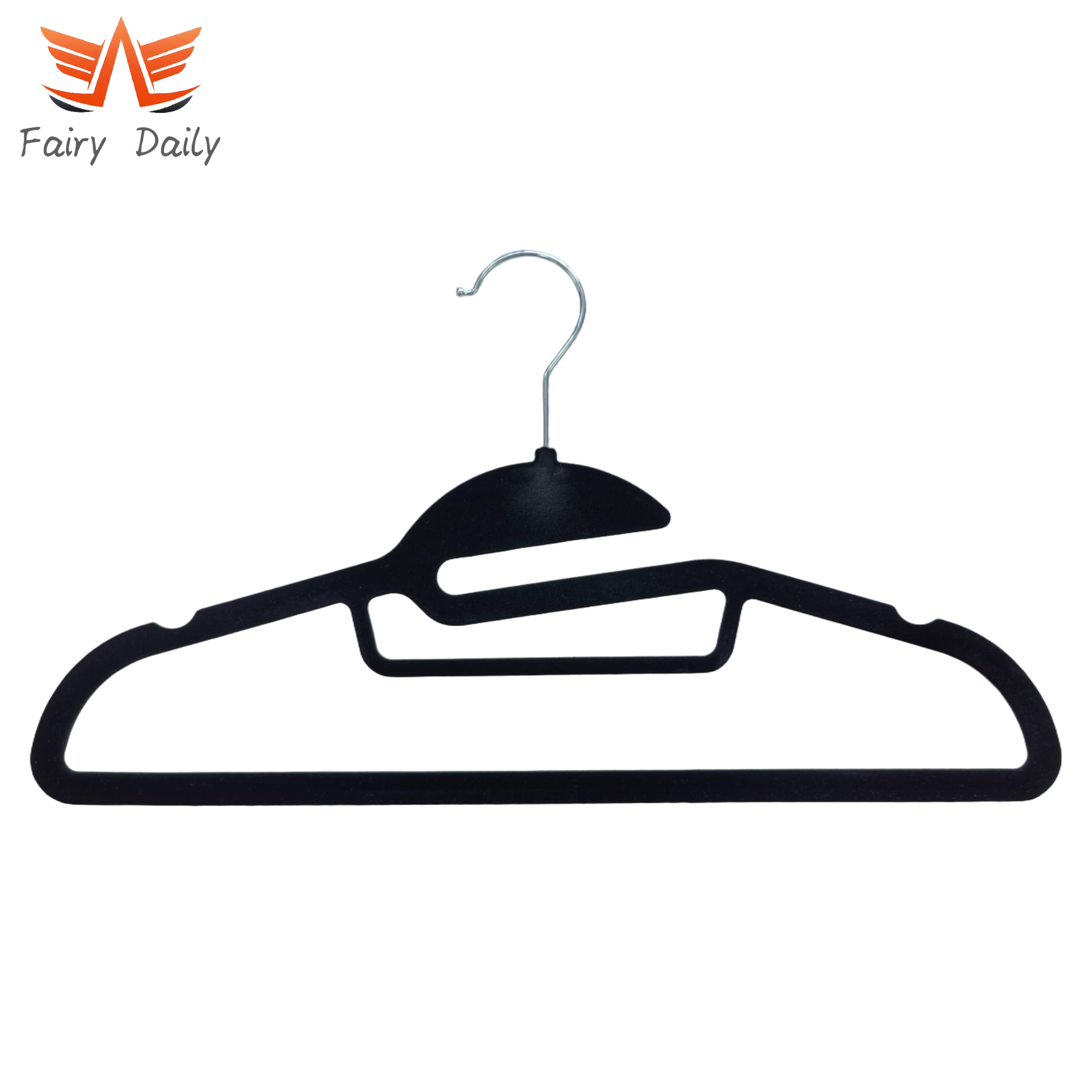 Heavy Duty Velvet Non-Slip Felt Clothes Coat Hanger with Shoulder Notches