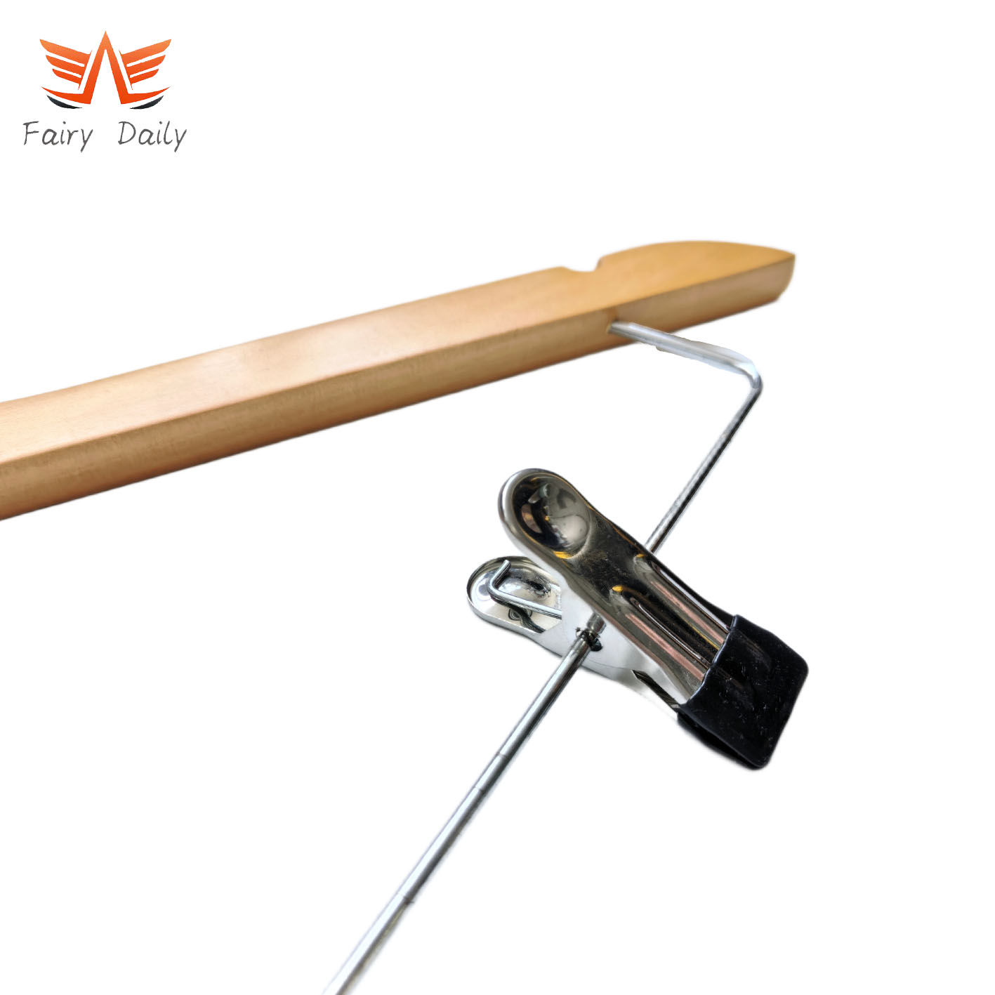 Wooden Coat Suit Pants Hangers with Metal Clips for Shop