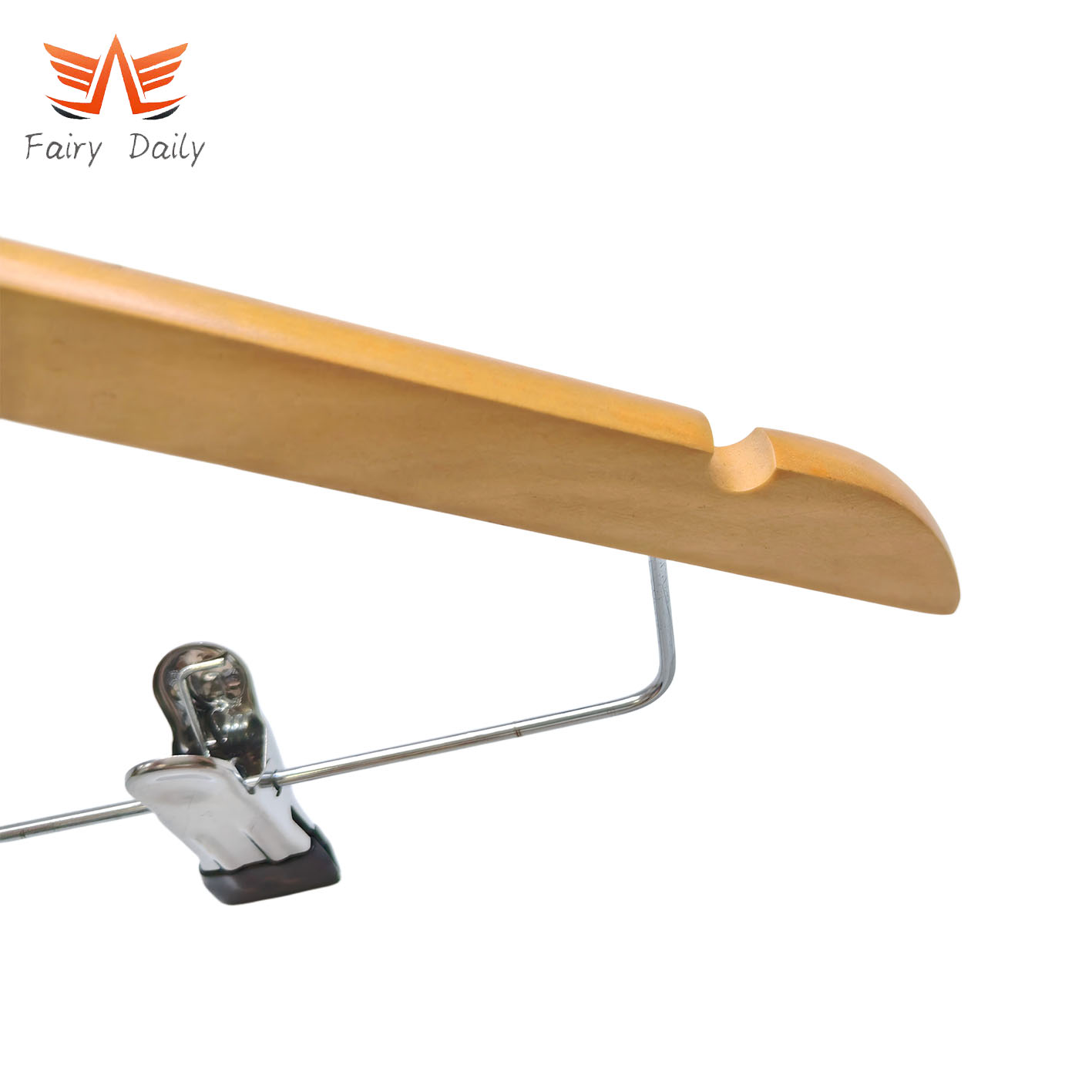 Wooden Coat Suit Pants Hangers with Metal Clips for Shop