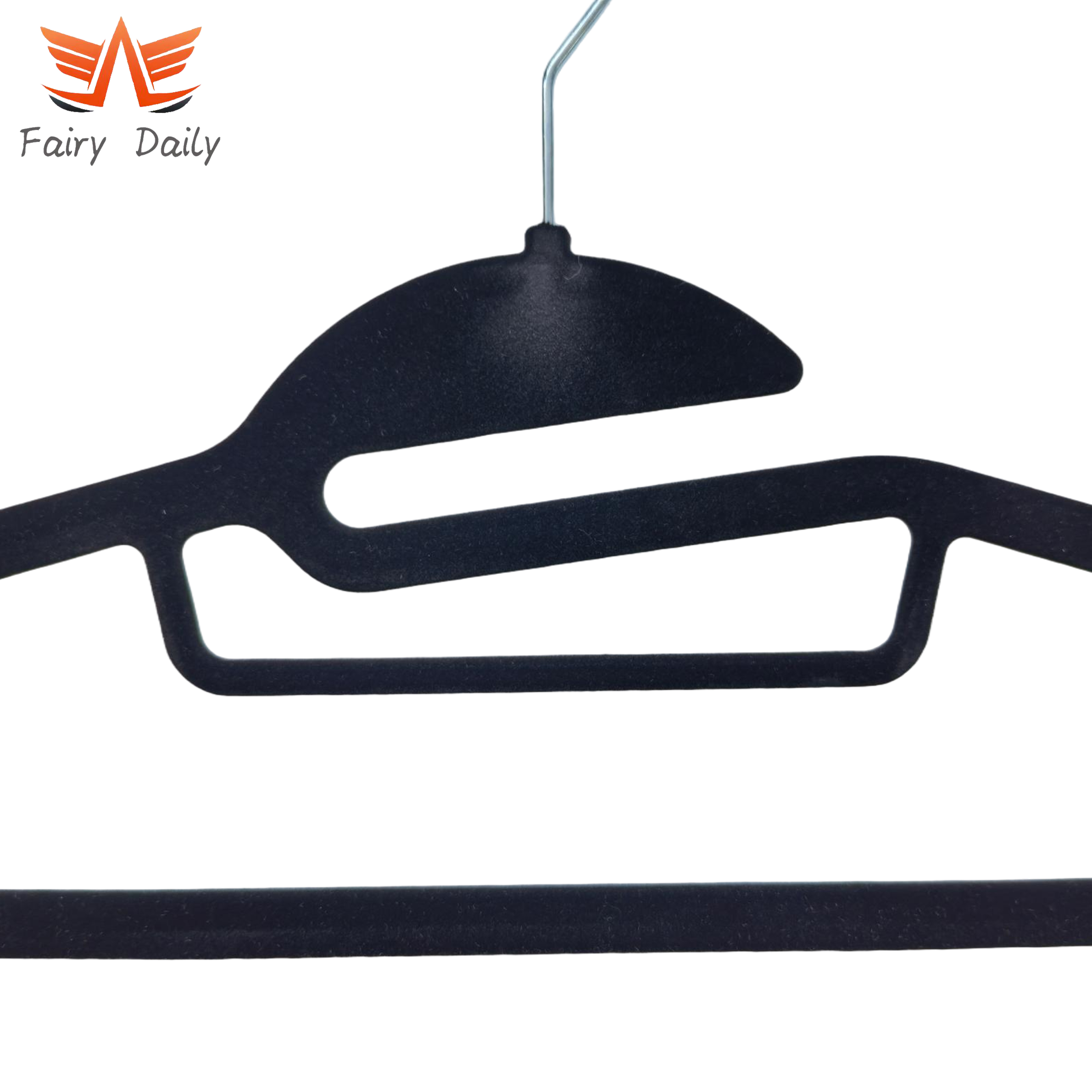 Heavy Duty Velvet Non-Slip Felt Clothes Coat Hanger with Shoulder Notches