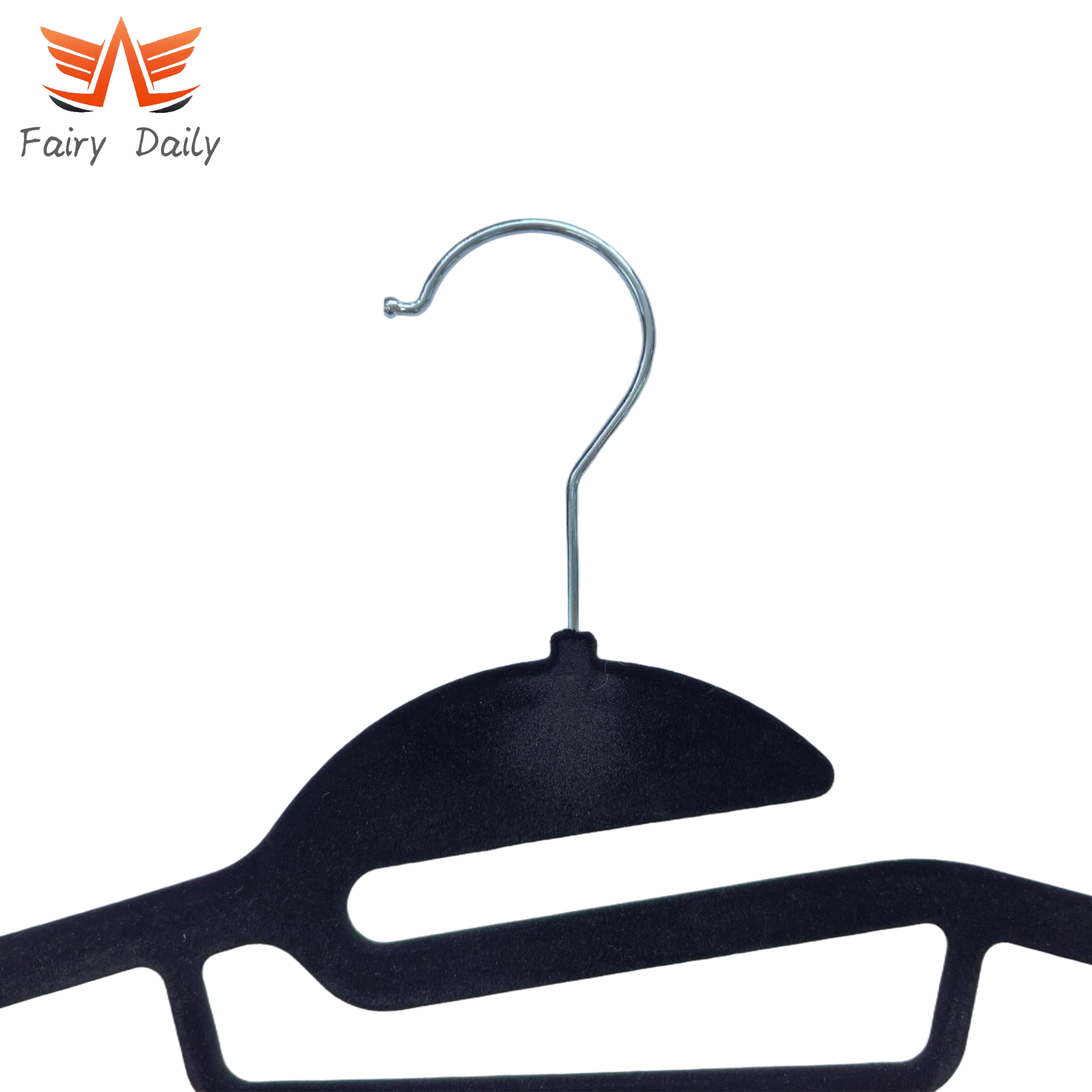 Heavy Duty Velvet Non-Slip Felt Clothes Coat Hanger with Shoulder Notches