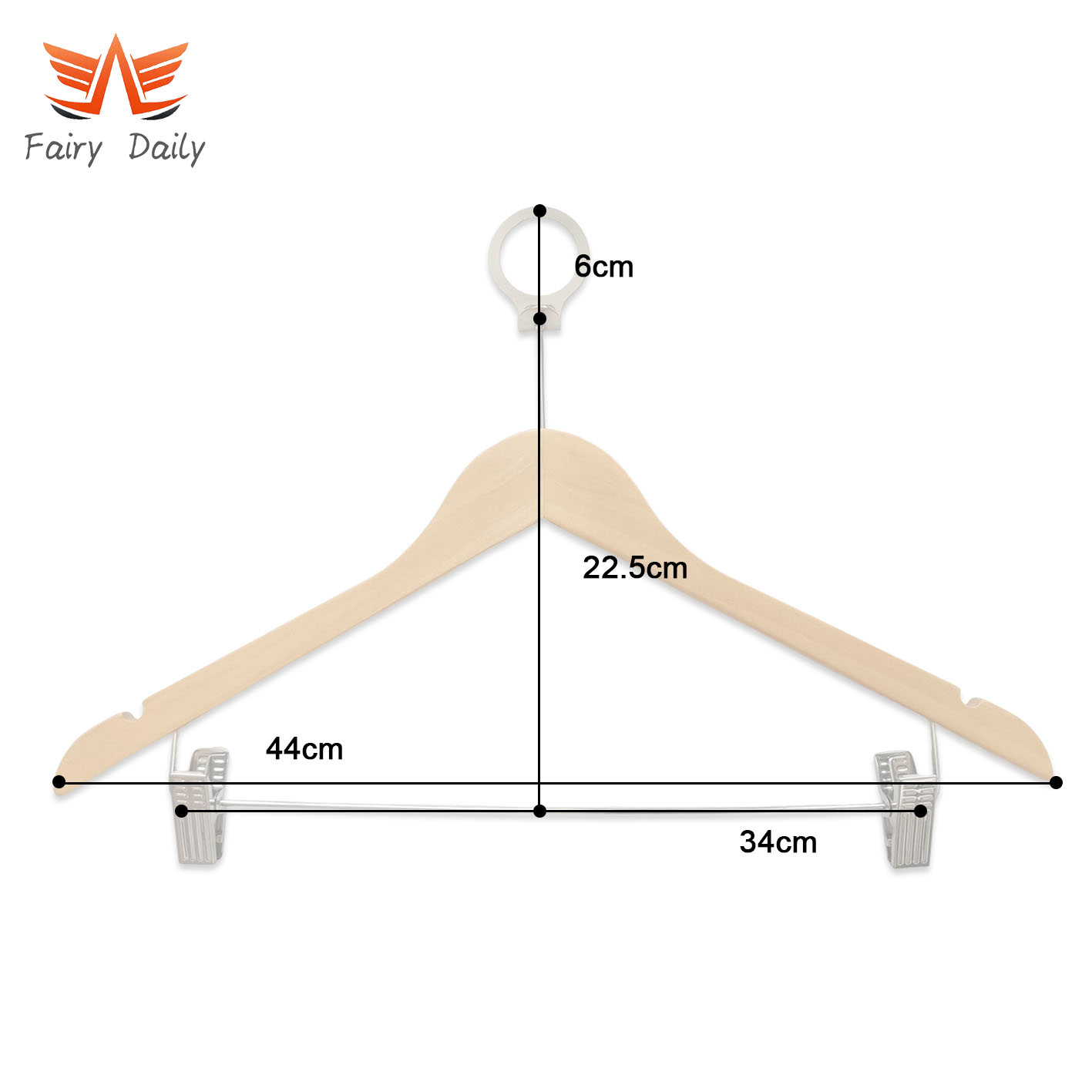 High-Quality Anti-Theft Hotel Wooden Hanger with Security Ring