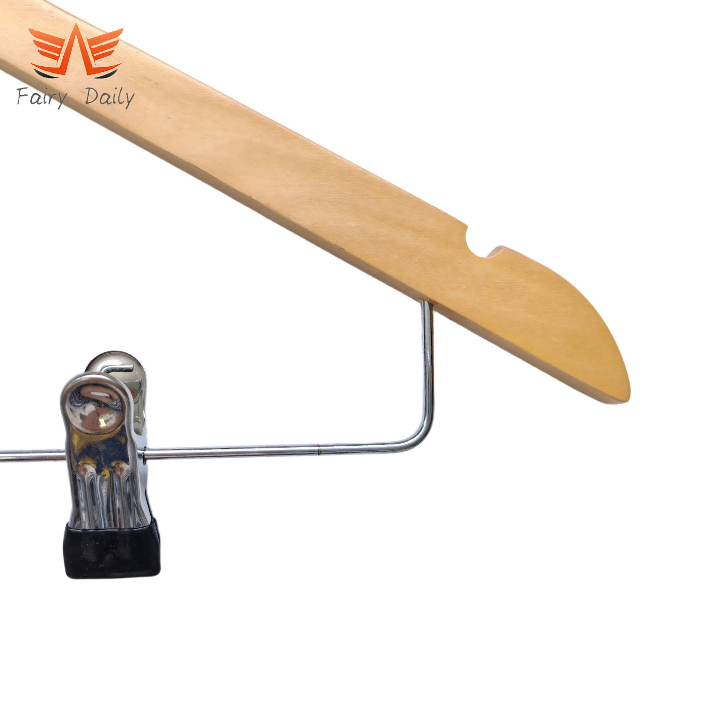 Wooden Coat Suit Pants Hangers with Metal Clips for Shop