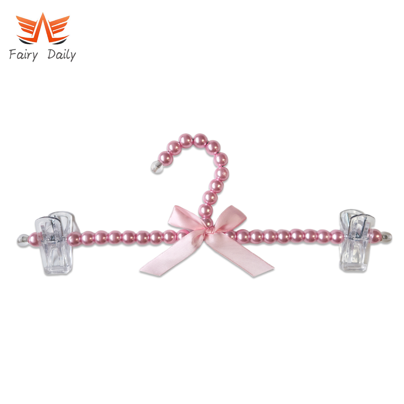 Elegant Boutique Pearl Pants Hanger with Anti-Slip Clips for Adults and Children