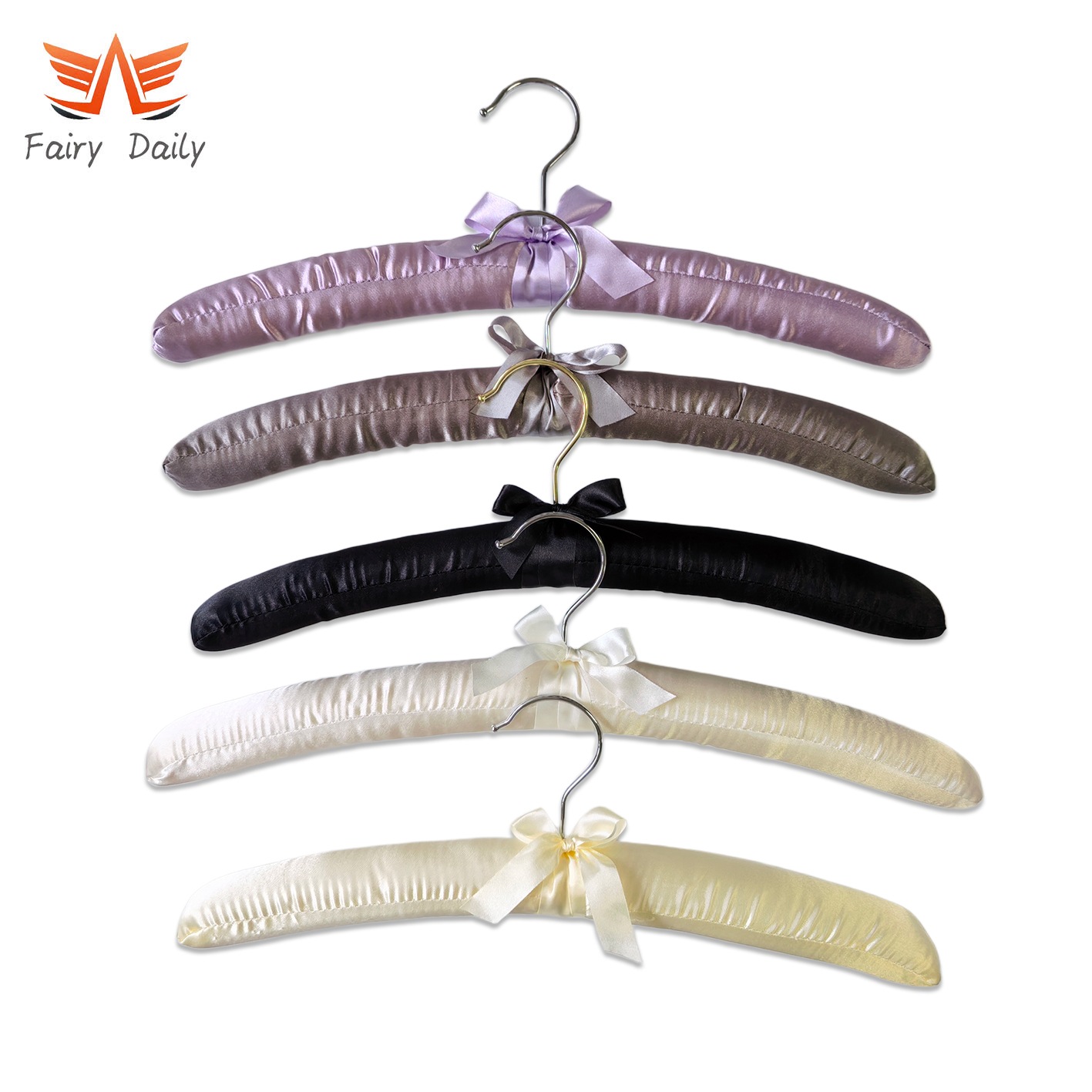Elegant Satin Padded Bride Groom Clothes Hanger for Wedding Dress Shirt